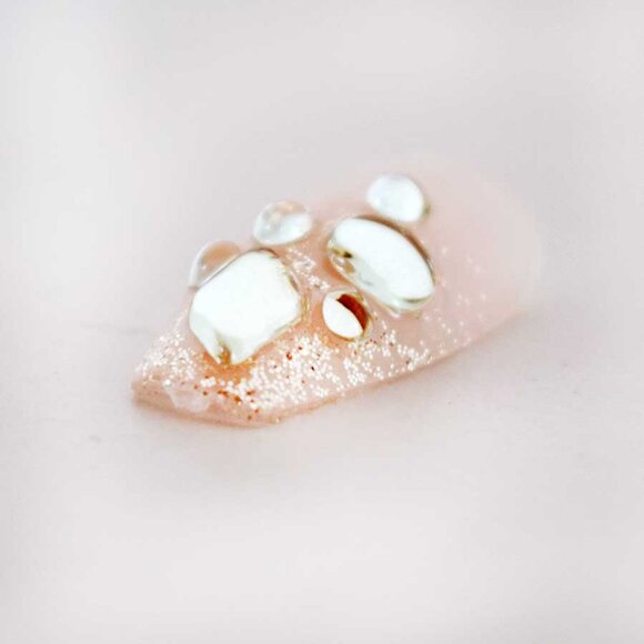 Big Drip Nails Medium Length. Stunning Wedding Nails for Brides. - Picture 9 of 11